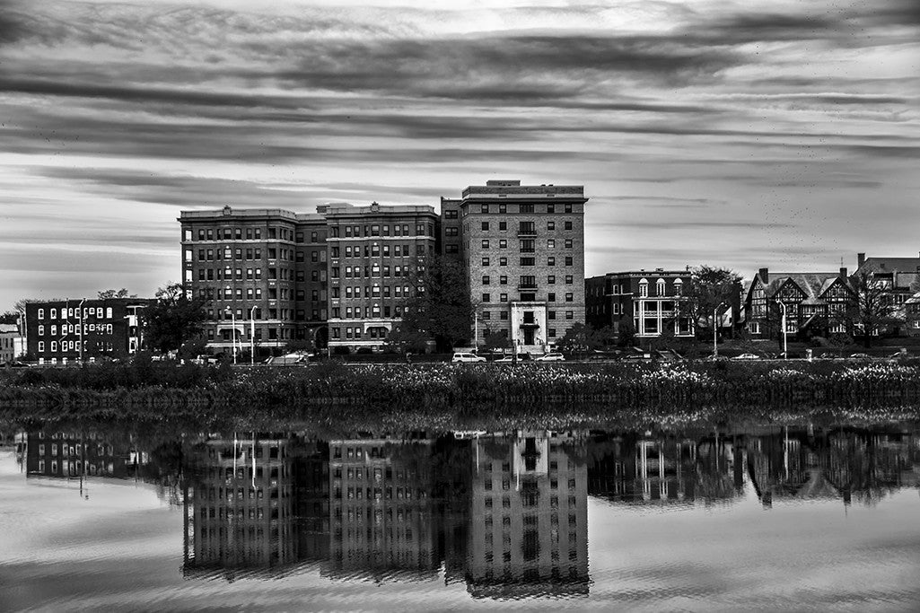 Reflective Moment in Black and White