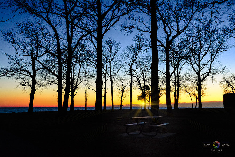 A sunrise photograph created along the shores of the Chesapeake Bay in Anne Arundel County.