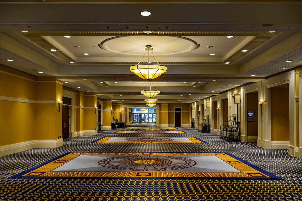 A luxuriously decorated corridor is the subject of this fine art photograph.