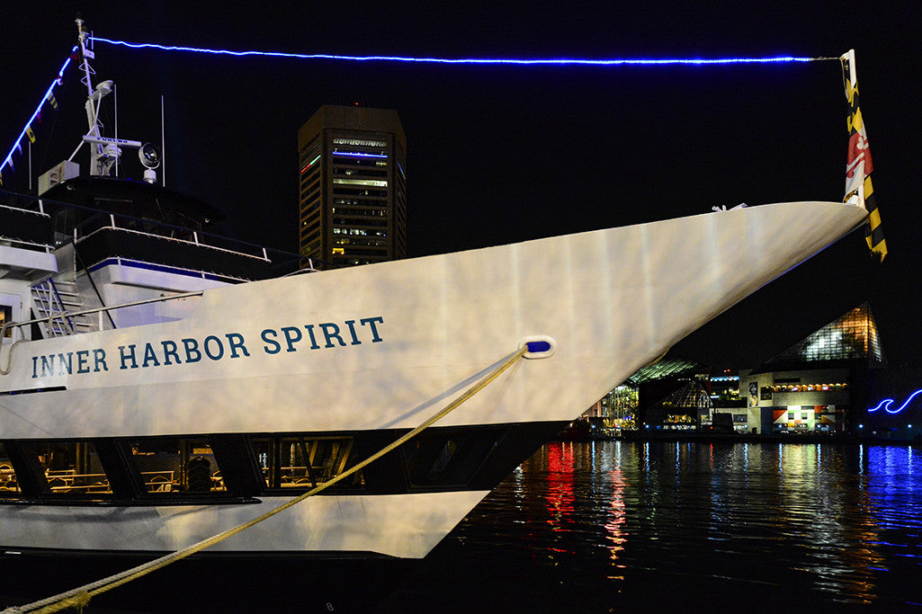 Docked in Baltimore, the Inner Harbor Spirit provides short cruises and fine dining experiences.