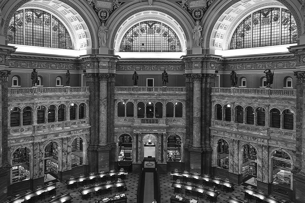 The main viewing room of the Library of Congress.