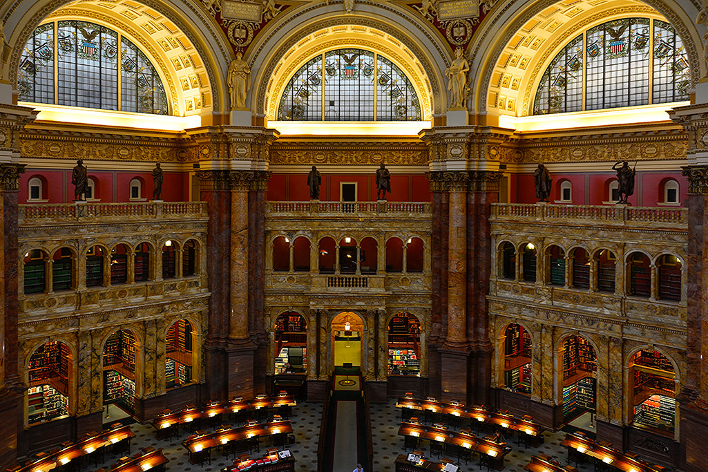 The Library of Congress Reading Room is shown in this fine art photograph.
