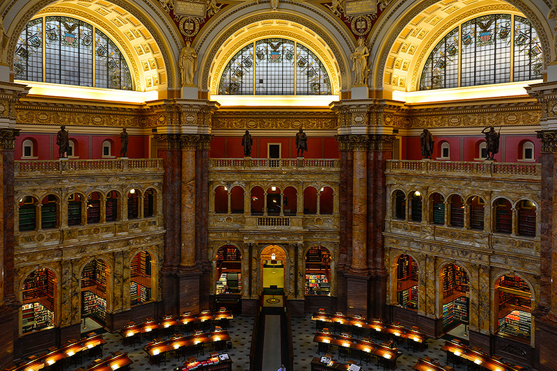 The Library of Congress Reading Room is shown in this fine art photograph.
