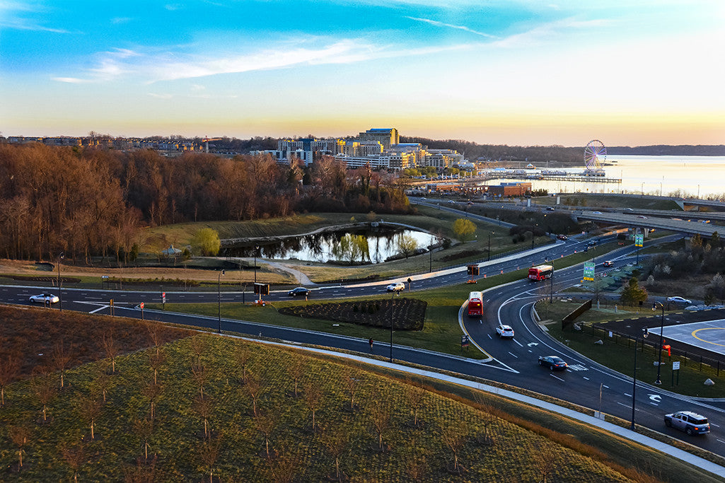 Overlooking National Harbor and I95 in Oxon Hill Maryland from the MGM National.