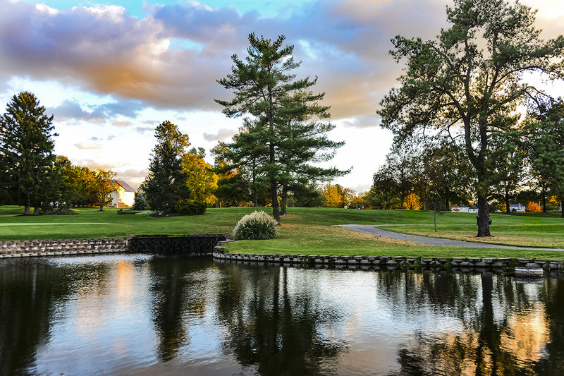 Storm Water Management Pond incorporated into the design of a golf course community.