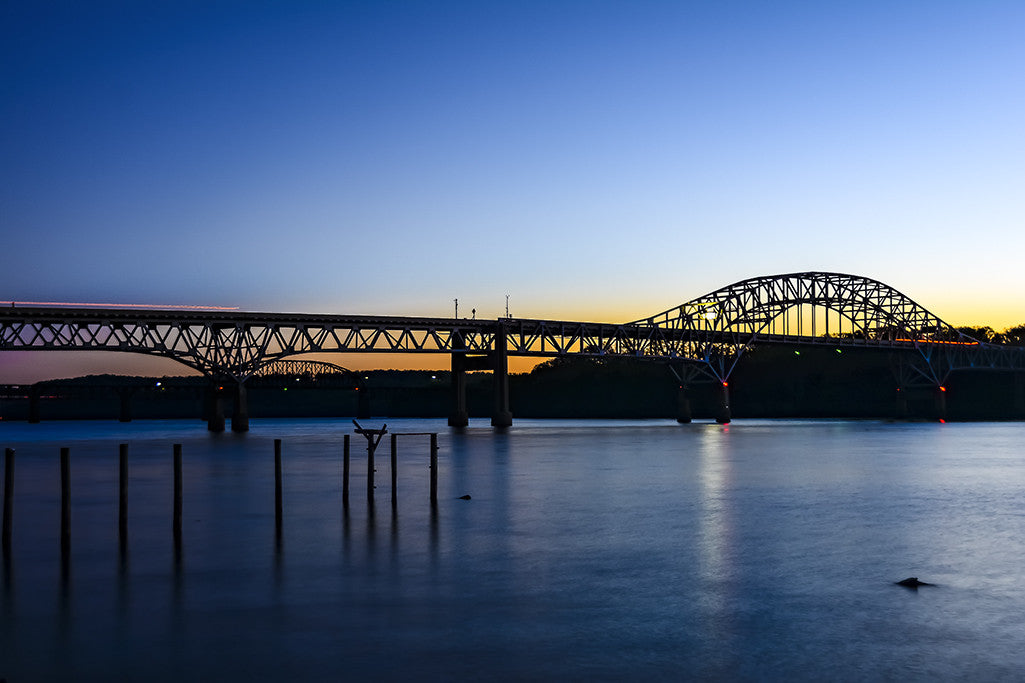 The Thomas J Hatem Memorial Bridge at dawn.